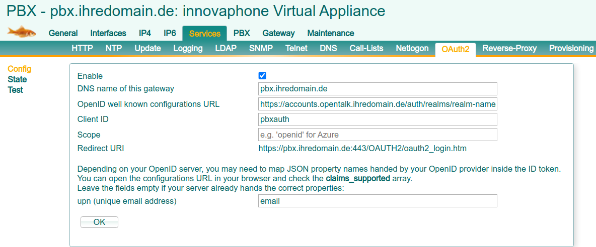 Innovaphone OAuth2