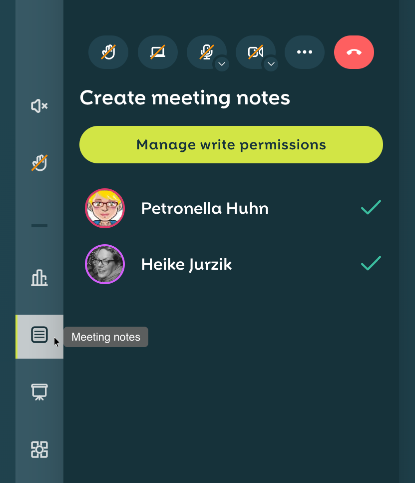 Starting meeting minutes in OpenTalk